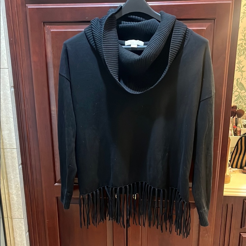Elegant Black Fringe Sweater